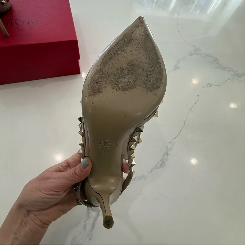 Valentino Garavino Rockstud Nude sling back 100m Heels EU 40